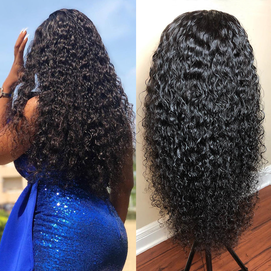 Loose Deep Wave 100% Human Hair Water Wave Lace Front Full Wet And Wavy Curly Wig