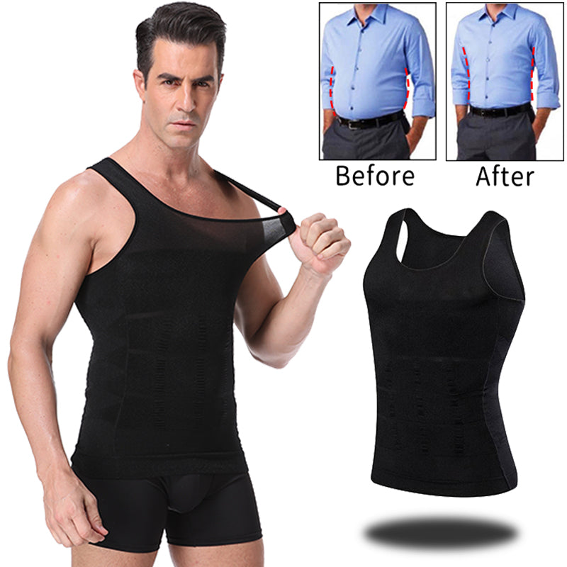 Mens Slimming Vest Body Shaper Corrective Abdomen Posture Belly Control Compression Shirt Vest Underwear Corset