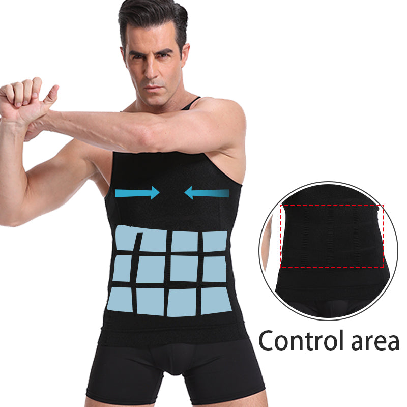 Mens Slimming Vest Body Shaper Corrective Abdomen Posture Belly Control Compression Shirt Vest Underwear Corset