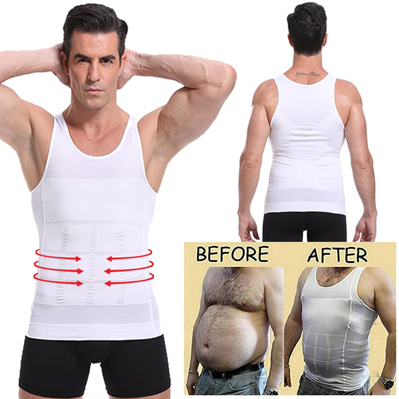 Mens Slimming Vest Body Shaper Corrective Abdomen Posture Belly Control Compression Shirt Vest Underwear Corset